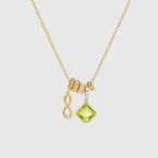 Gold Letter Birthstone Charm Necklace