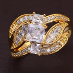 Intertwined Square Stone Ring