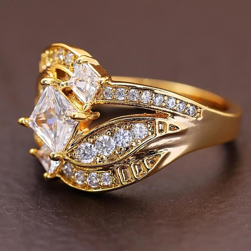 Intertwined Square Stone Ring