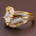 Intertwined Square Stone Ring