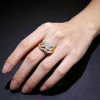 Intertwined Square Stone Ring