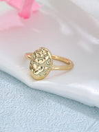 Simple Oval Hammered Metal Ring