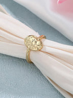 Simple Oval Hammered Metal Ring