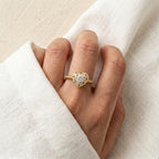Heart Halo Pavé Stone Ring