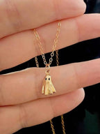 Gold Ghost Charm Necklace