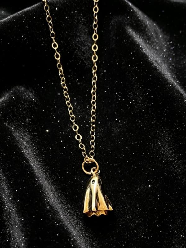 Gold Ghost Charm Necklace