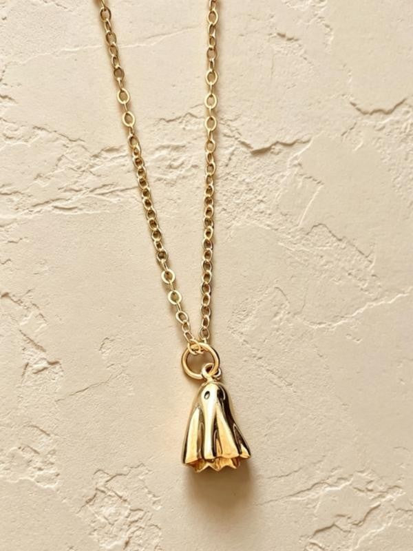 Gold Ghost Charm Necklace