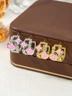 Floral Copper Chain Drop Earrings