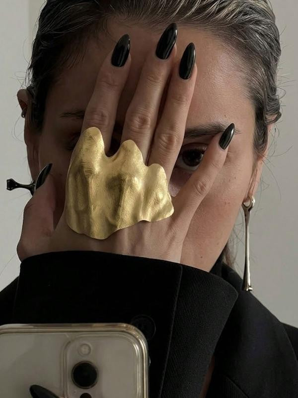 Irregular Matte Gold Sculptural Ring