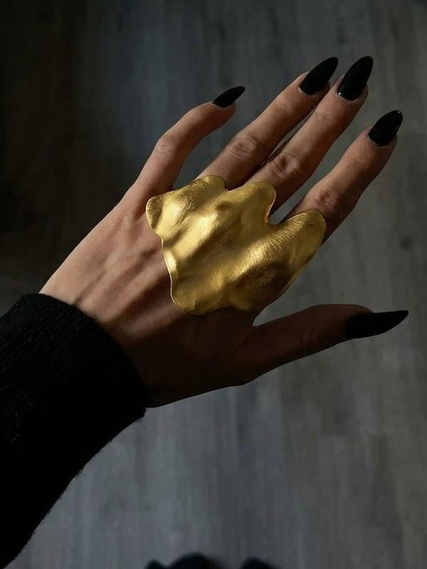 Irregular Matte Gold Sculptural Ring