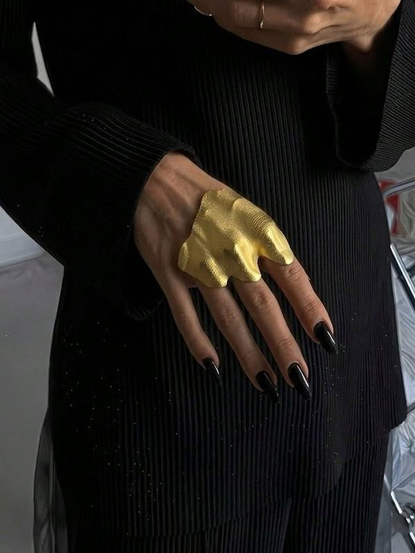 Irregular Matte Gold Sculptural Ring