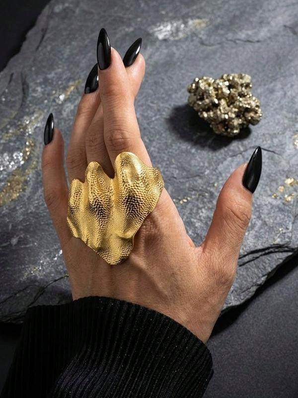 Irregular Matte Gold Sculptural Ring