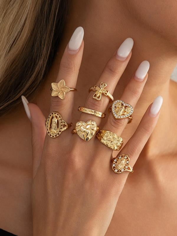 Vintage Religious Stackable Ring Set