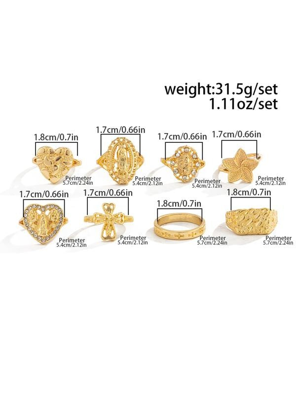 Vintage Religious Stackable Ring Set