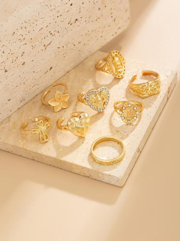Vintage Religious Stackable Ring Set