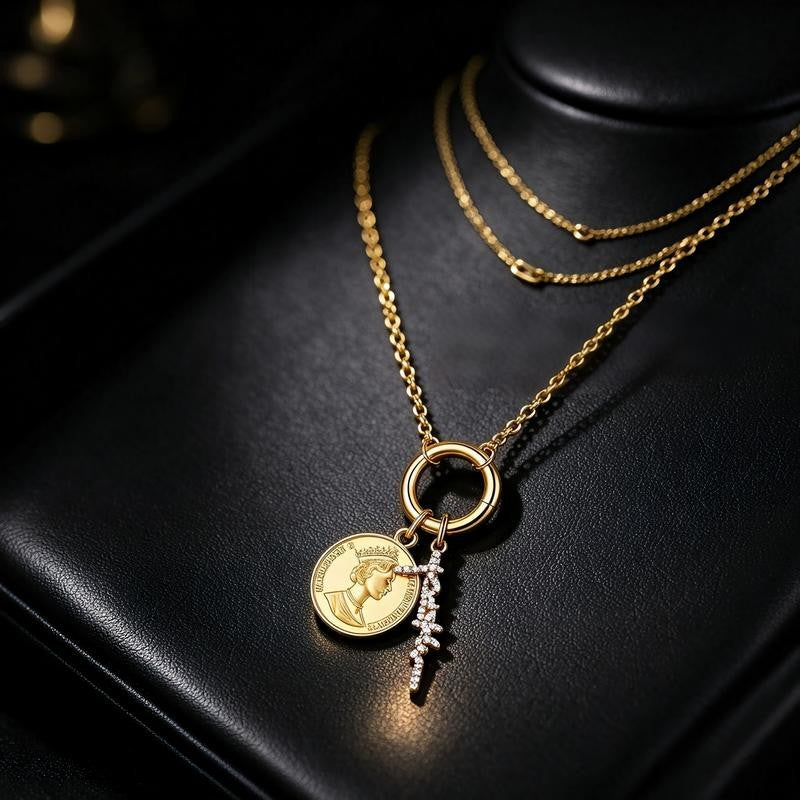 Gold Coin Charm Necklace