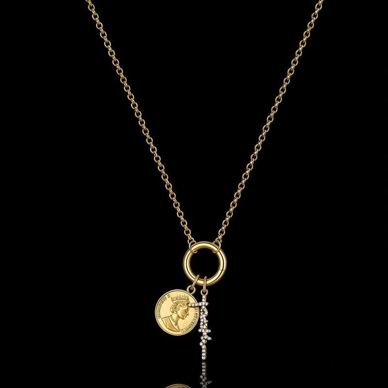 Gold Coin Charm Necklace