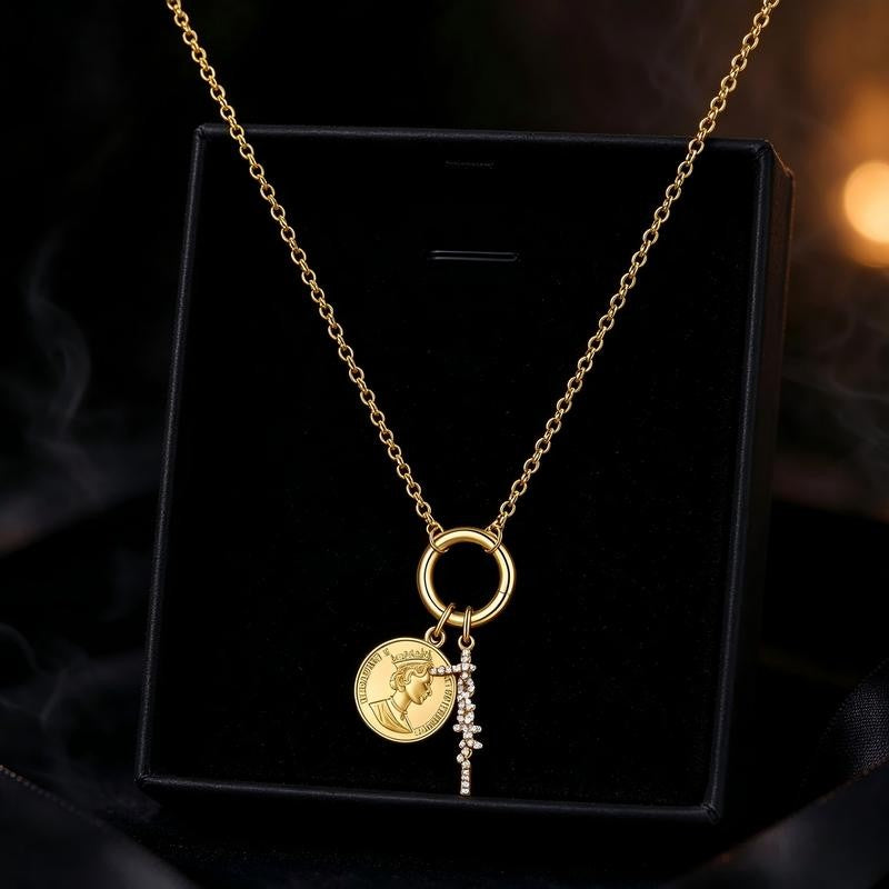 Gold Coin Charm Necklace