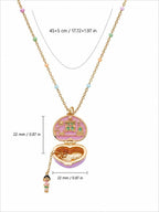18k Pink Heart Locket Necklace