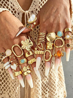 29-Piece Floral Stackable Ring Set