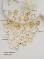 29-Piece Floral Stackable Ring Set