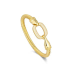 Twisted Cable Oval Link Cuff Bracelet