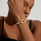 Twisted Cable Oval Link Cuff Bracelet