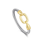Twisted Cable Oval Link Cuff Bracelet