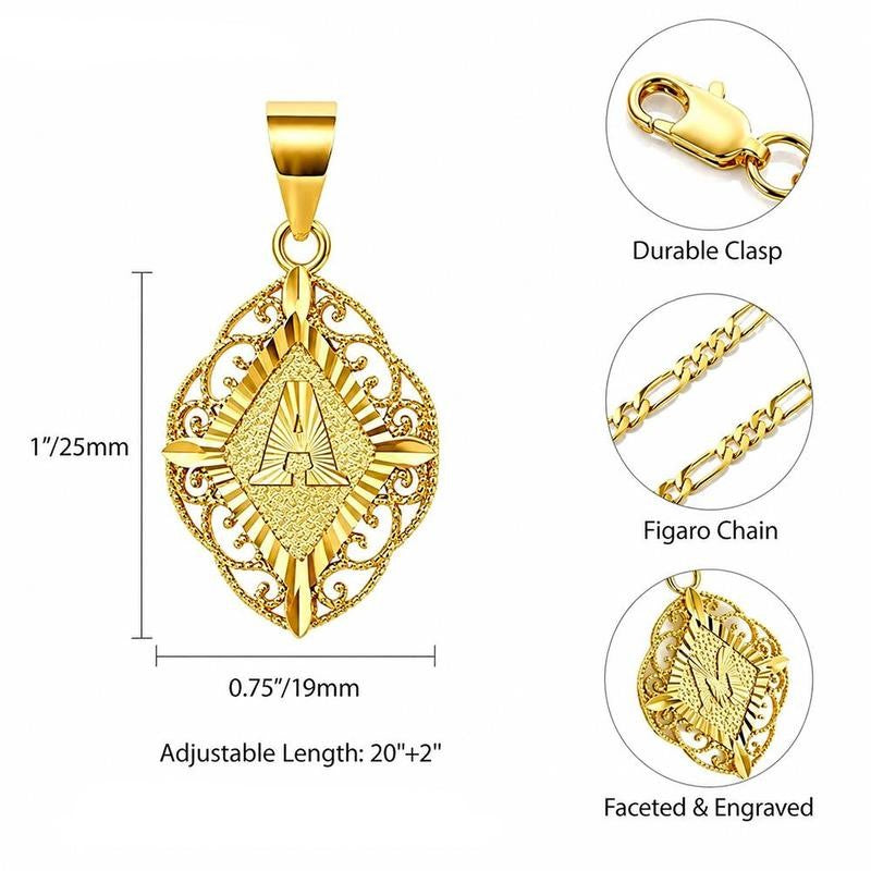 14k Initial Pendant Necklace