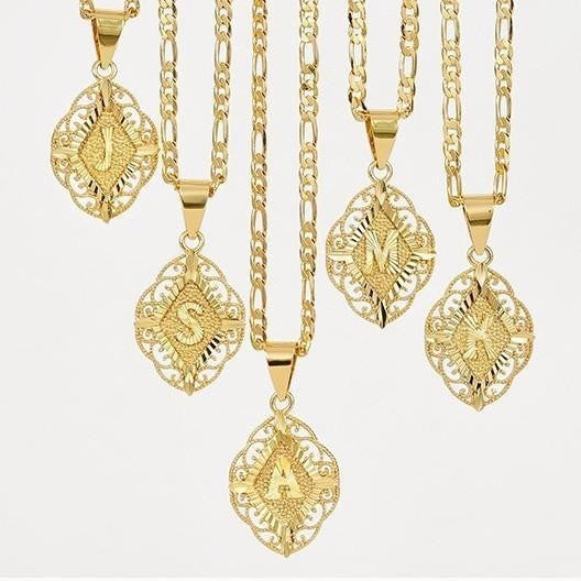 14k Initial Pendant Necklace