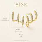 Spiral Zircon Ear Climber Earrings