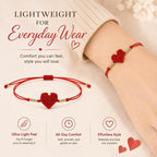 Adjustable Red Woven Heart Bracelet