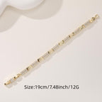 14k Rectangle Crystal Link Bracelet