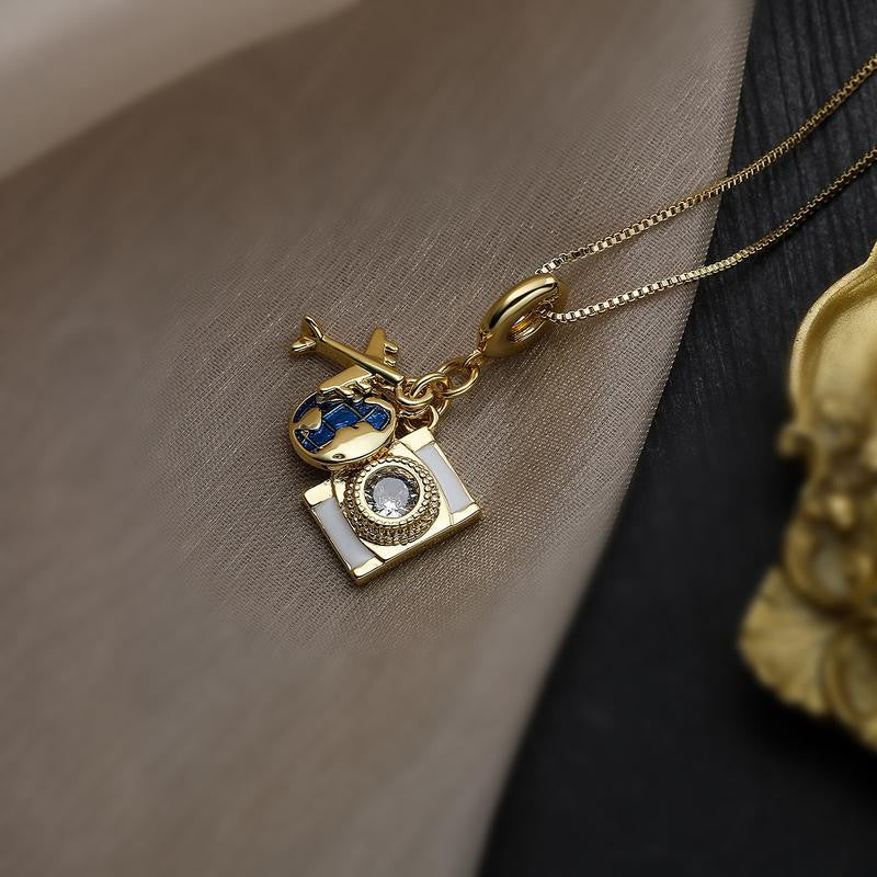 Vintage Travel Charm Necklace