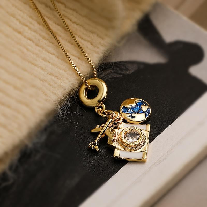 Vintage Travel Charm Necklace