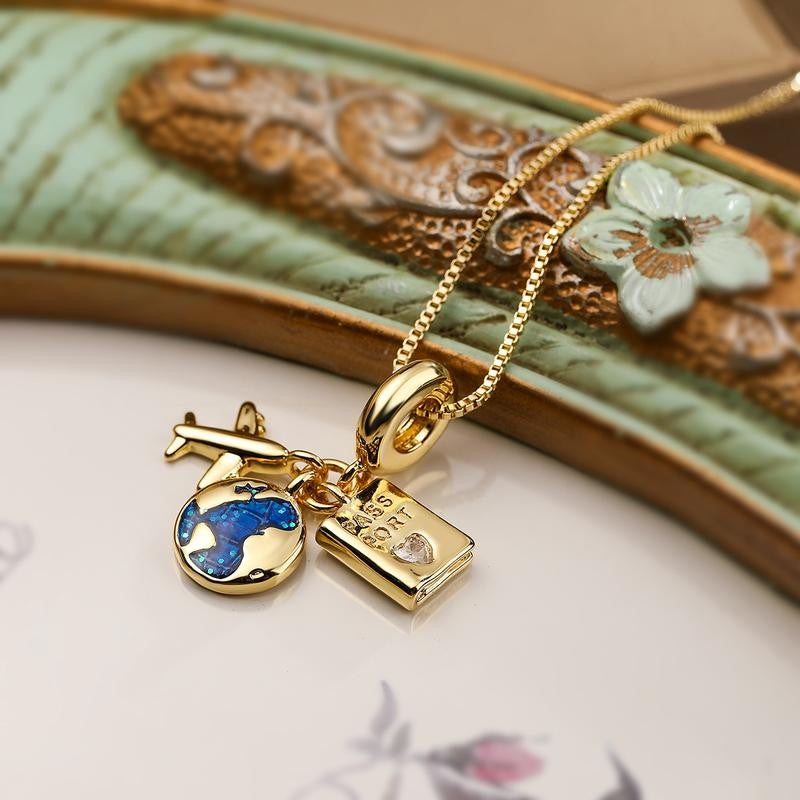Vintage Travel Charm Necklace
