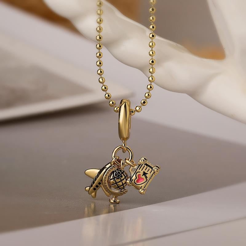 Vintage Travel Charm Necklace