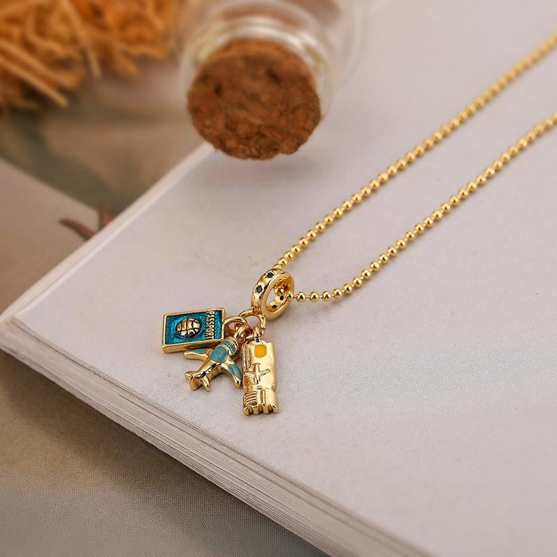 Vintage Travel Charm Necklace