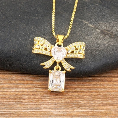 Bowknot Heart Necklace