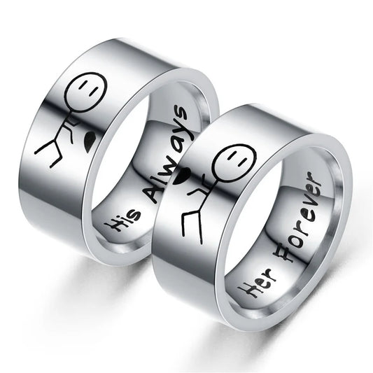 Stickman His & Hers Promise Ring