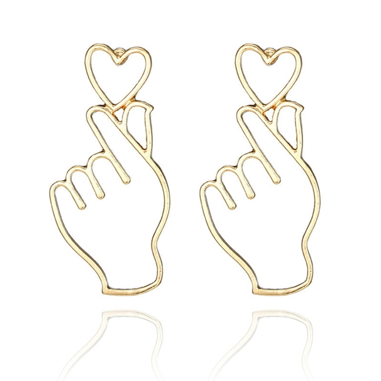 Creative Handheld Heart Earrings