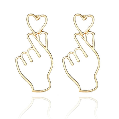 Creative Handheld Heart Earrings