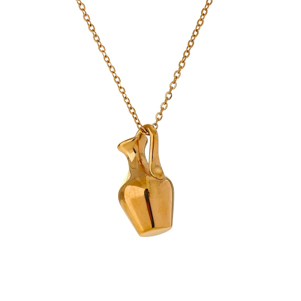 Gold Kettle Charm Necklace