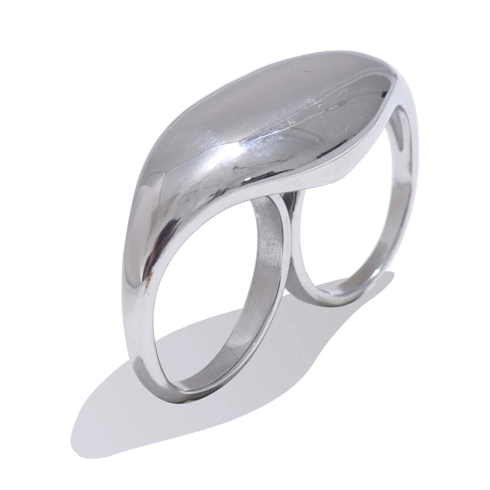 Double Finger Geometric Ring
