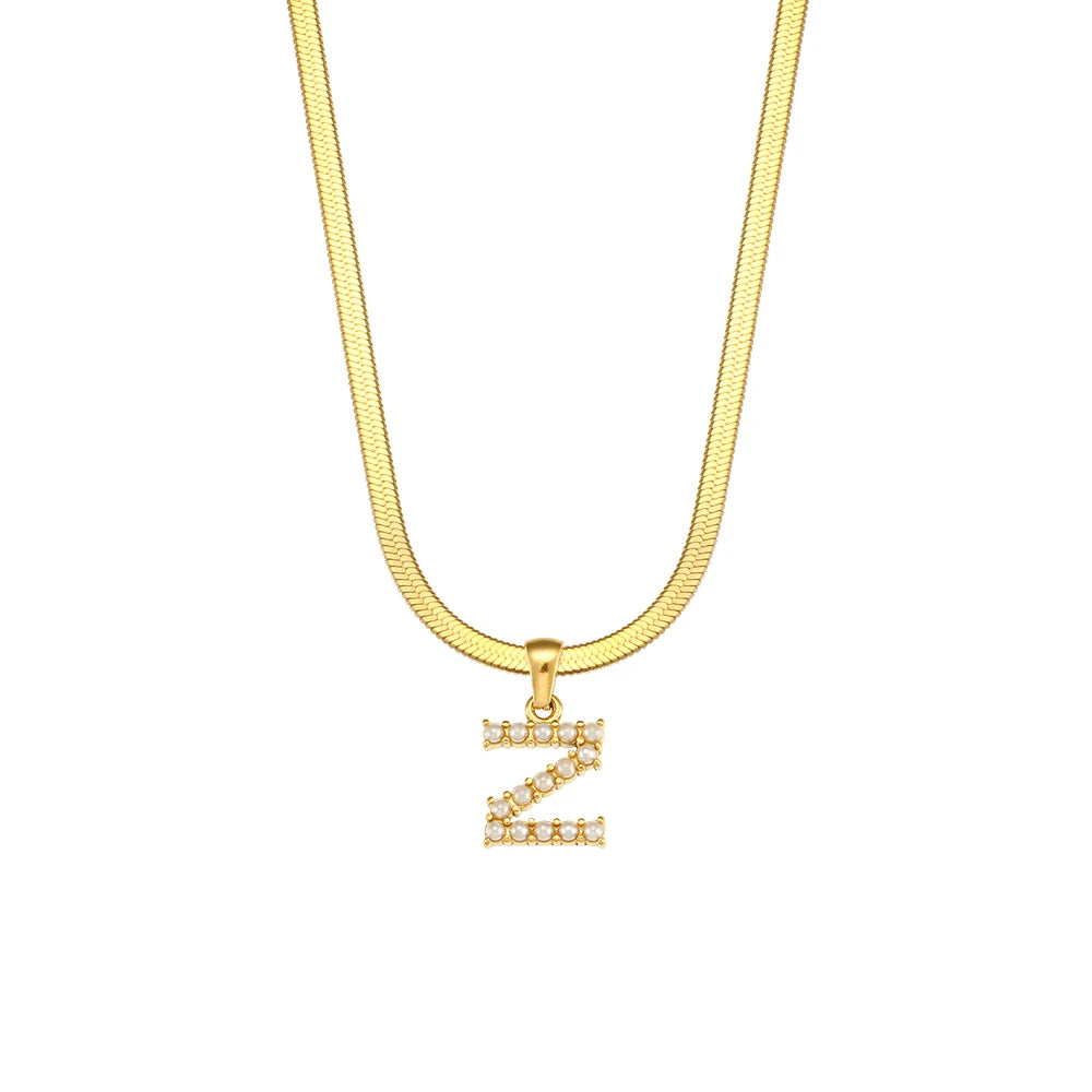 Herringbone Letter Necklace